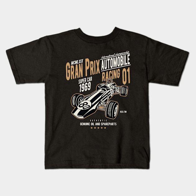 Grand Prix Racing Kids T-Shirt by PaunLiviu